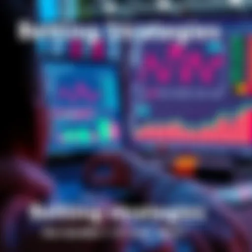 A person analyzing sports betting data on a laptop with charts and graphs in the background