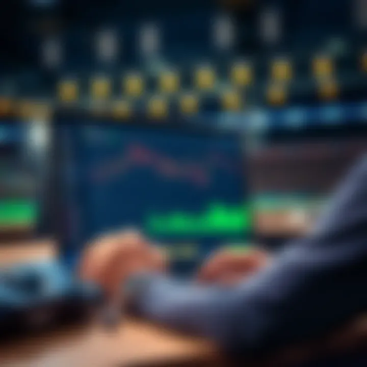 A person analyzing betting options on a laptop with charts and graphs on the screen.