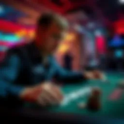 A person looks focused while placing a bet, representing the idea of taking risks with percentages in gambling.