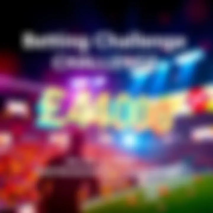 A promotional graphic showing £40 turning into £4000 with vibrant colors and excitement, encouraging participation in the betting challenge.