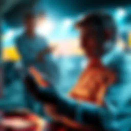 A distressed bettor checks their email after losing money on bets, reflecting shock and disappointment.