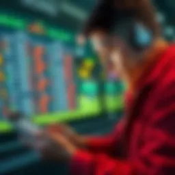 A person studying betting options and making selections on a tablet, focused on maximizing winning chances.