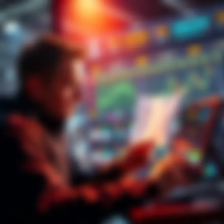 A person looking at betting charts and calculating next steps after a loss in sports betting