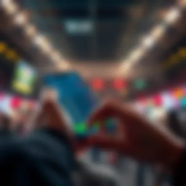 A person placing a bet on a mobile device, with changing odds displayed on the screen, illustrating last-second adjustments.