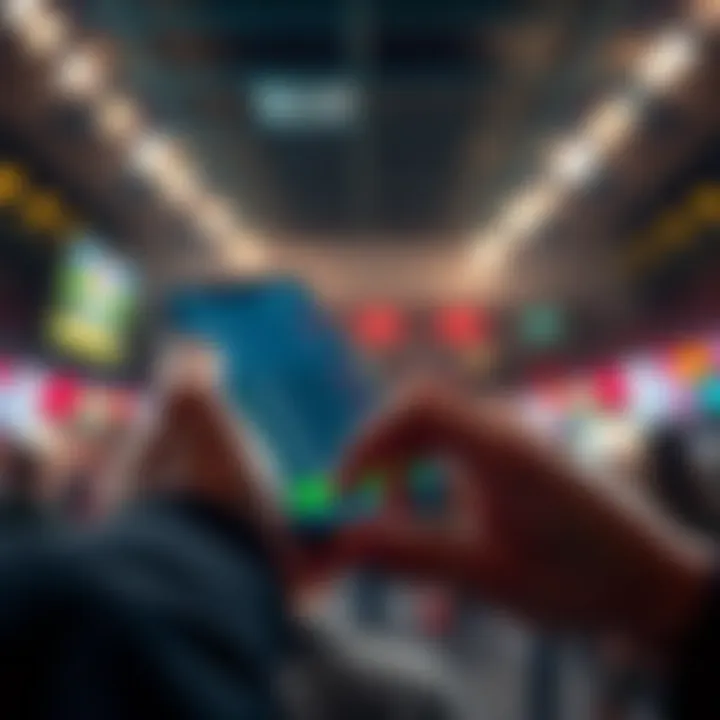 A person placing a bet on a mobile device, with changing odds displayed on the screen, illustrating last-second adjustments.