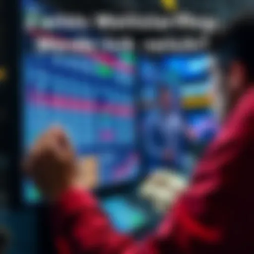 A person examining betting odds on a digital screen with cash in hand, pondering the outcome