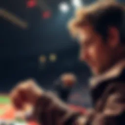 A person looking at a betting slip with a thoughtful expression, contemplating whether to increase the bet amount.