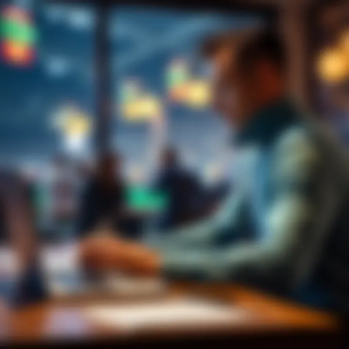 A person sitting at a table with a laptop, looking at betting odds while writing notes