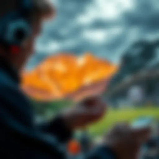 A person looking at betting odds on a phone with a Colorado background