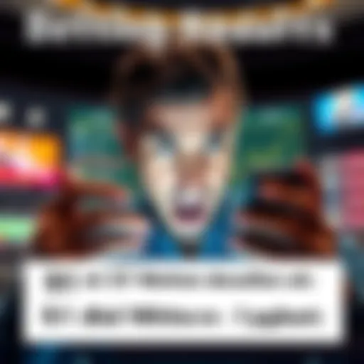 A frustrated gambler looks at betting results on his phone showing 51 wins and 1 payout