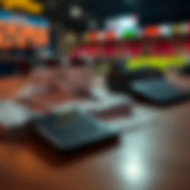 Betting Strategies A collection of betting slips and a calculator on a table, representing betting strategies.