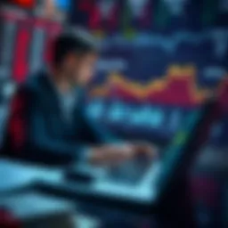 A person analyzing betting odds on a laptop with charts and statistics in the background.