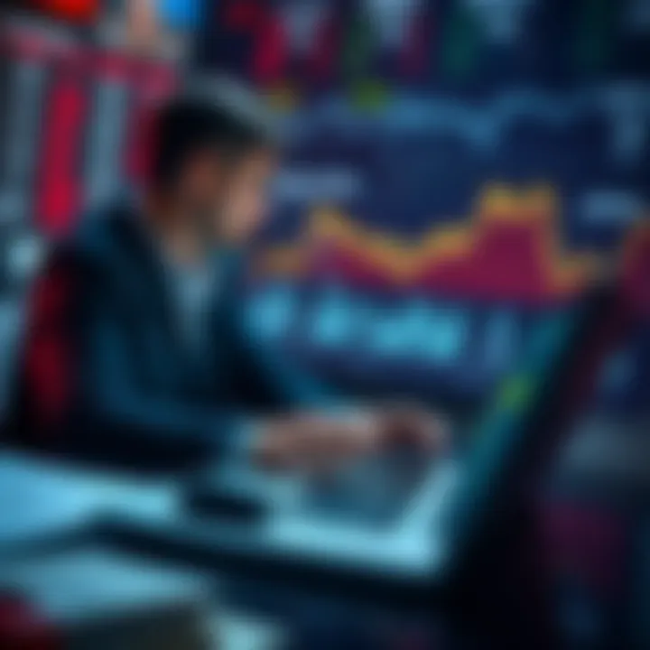 A person analyzing betting odds on a laptop with charts and statistics in the background.