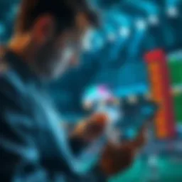 A person carefully studying betting odds and planning their wagers on a digital device