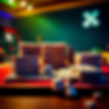 Betting strategy concept Graphic showing a betting strategy with stacks of cash and dice on a table