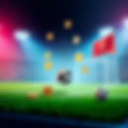 Betting Strategy Illustration A graphic showing strategies for hedging bets, with symbols of money and football, emphasizing win maximization, suitable for major games.