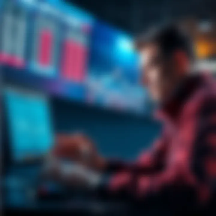 A person analyzing soccer stats and making a betting decision on red cards