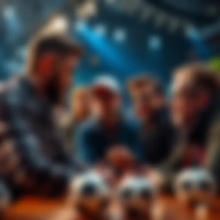 Betting Strategy for World Cup 2026 A group of football fans discussing their betting strategies for the upcoming World Cup 2026, with a focus on live betting during knockout rounds.