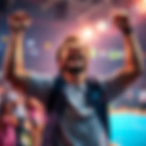 A person celebrating their winnings from two successful bonus bets at King of the Court, showing joy and excitement.