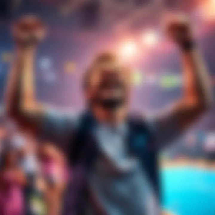 A person celebrating their winnings from two successful bonus bets at King of the Court, showing joy and excitement.