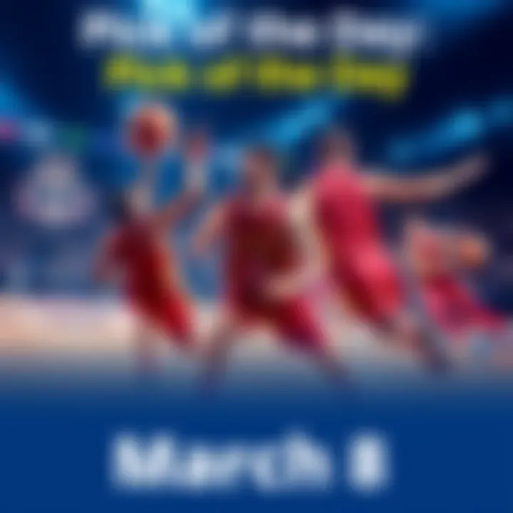 A graphic showing basketball players in action with betting odds displayed