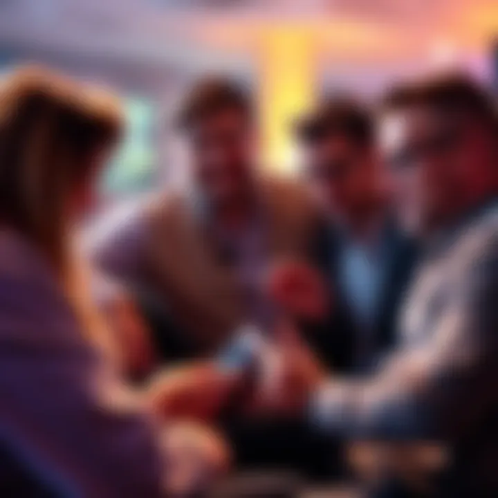 A group of people discussing and sharing their best betting combinations online