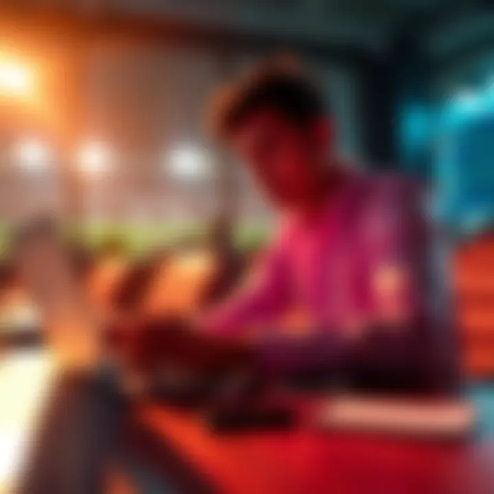 A person reviewing betting options with a laptop and pen on a table