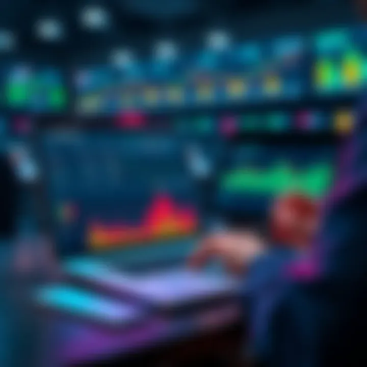 A person studying betting trends on a laptop, showing graphs and statistics to indicate proactive strategy.