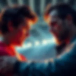 Argument over betting winnings Two friends arguing about splitting football betting winnings, one looking frustrated and the other determined