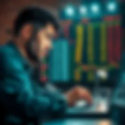 A person looking at UFC statistics on a laptop, showing confusion about the term 'Total Strikes Landed'