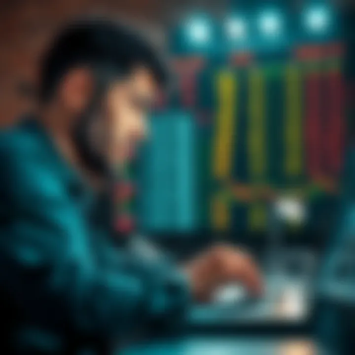 Confused bettor examining UFC stats A person looking at UFC statistics on a laptop, showing confusion about the term 'Total Strikes Landed'