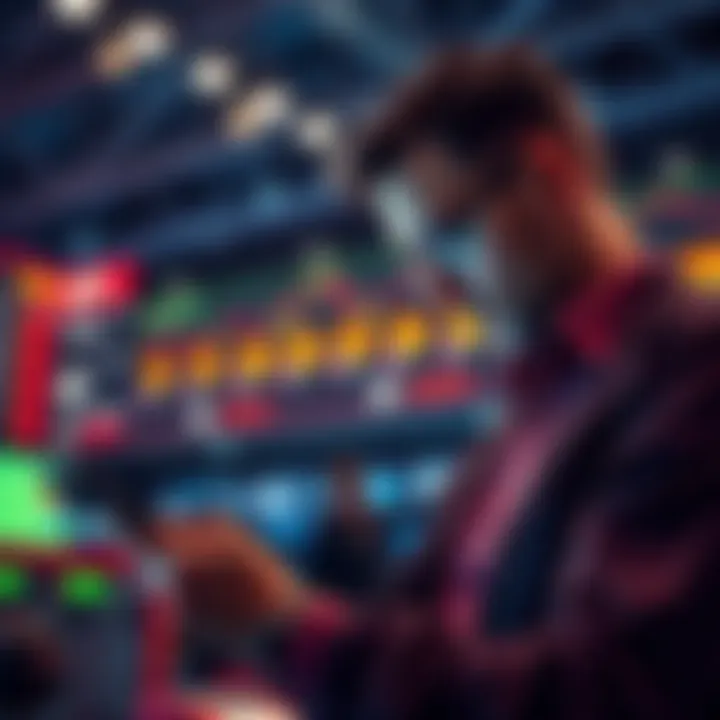 A focused bettor reviewing sports statistics and placing a bet on a mobile device.