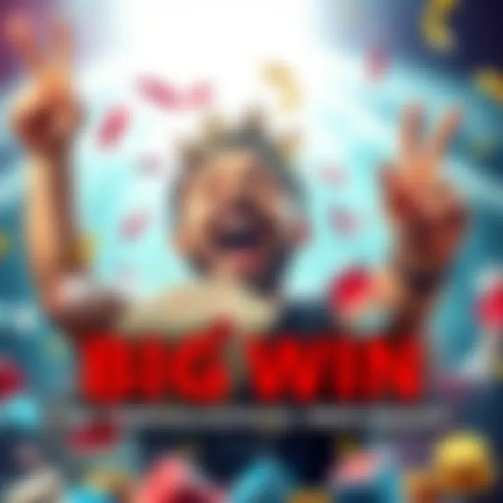 A person celebrating a big win with cash and a joyful expression, highlighting a successful gaming session.