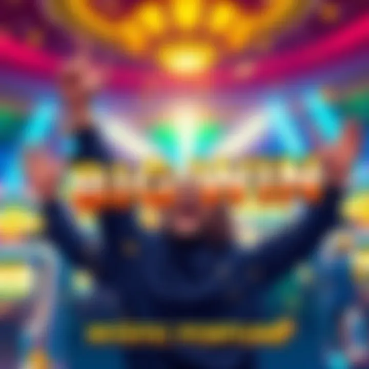 A player celebrating a huge win with the 8,888x multiplier at Mystic Fortune Deluxe slot game, showing excitement and bright casino lights.