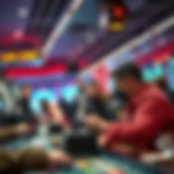 A group of individuals from a big CAW team placing last-minute bets at a gambling venue
