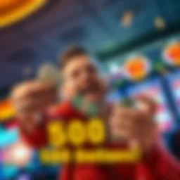 A joyful player holding casino chips and cash after winning big at a slot game