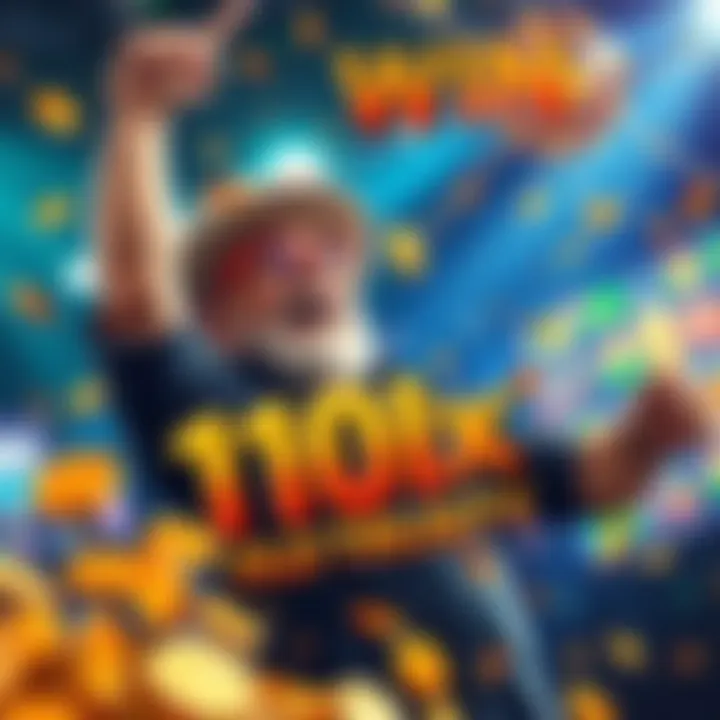 A player celebrating a big win with a 10x multiplier during free spins on the Old Trusty game.