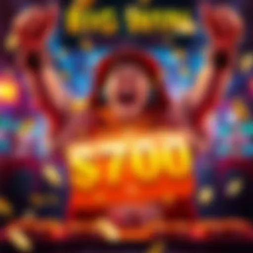 A player celebrating a big win with over $700 from a $15 bet at Slayers Inc on two platforms