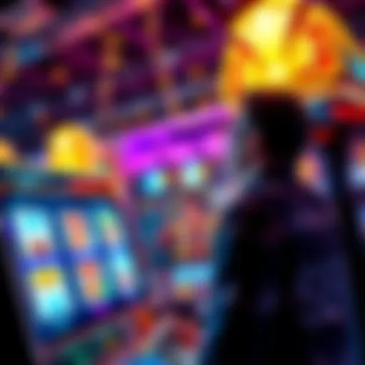 A player celebrates a huge win on a slot machine with a full screen of symbols and bright lights