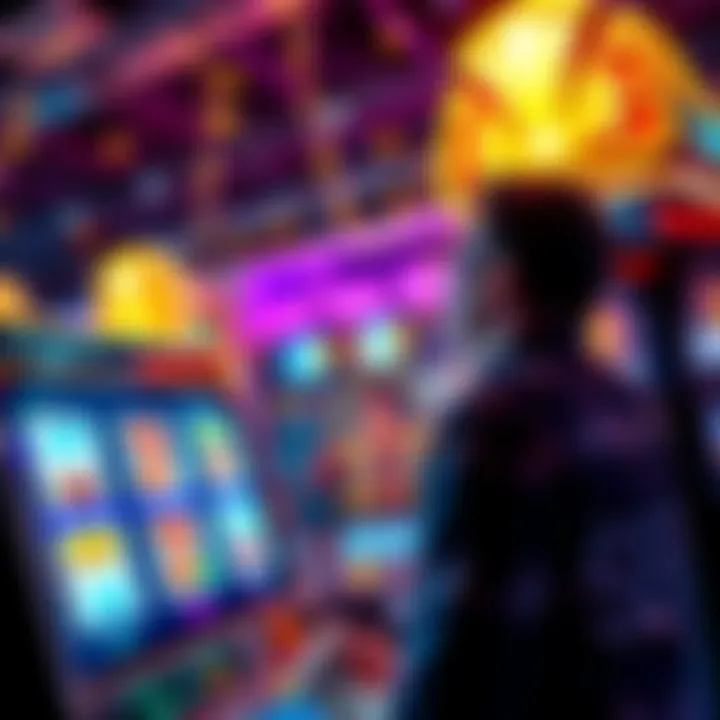 A player celebrates a huge win on a slot machine with a full screen of symbols and bright lights