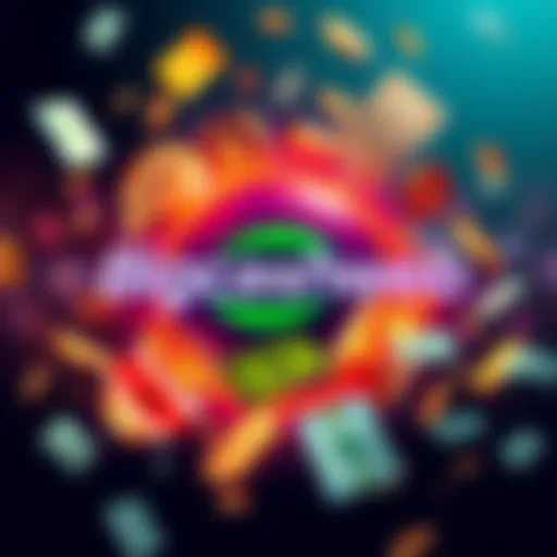 An illustration of the Bigcashweb logo surrounded by money symbols and promo codes, representing fast cashouts and bonuses.