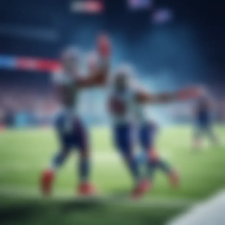 Buffalo Bills players celebrating after scoring a touchdown during a game