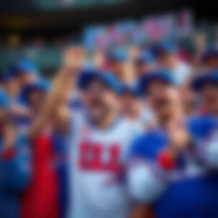 A group of passionate fans wearing Buffalo Bills jerseys and hats, cheering excitedly at a game.