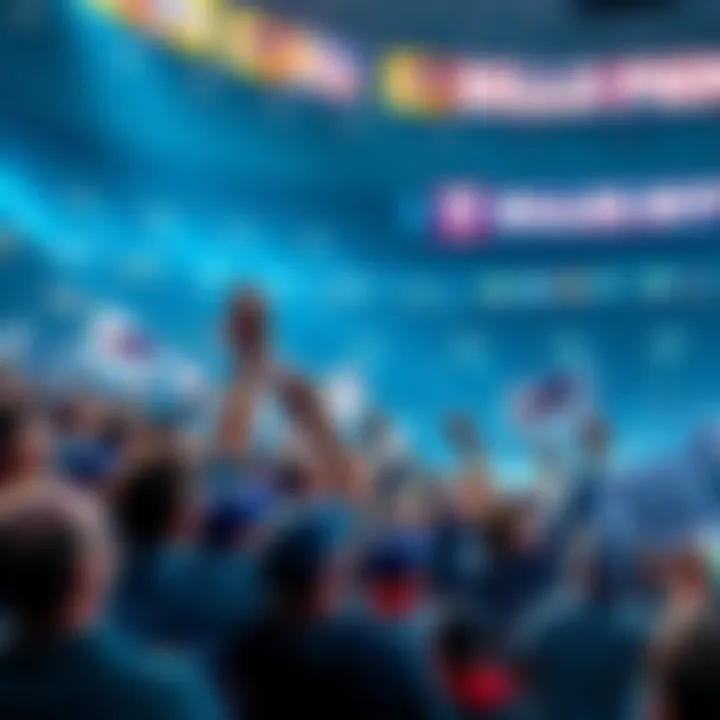 Fans cheering in the stadium with banners and signs for the Bills vs Phins game, showcasing excitement and betting options