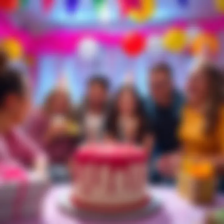 A group of friends celebrating a birthday with cake and gifts, representing the excitement of birthday bonuses.