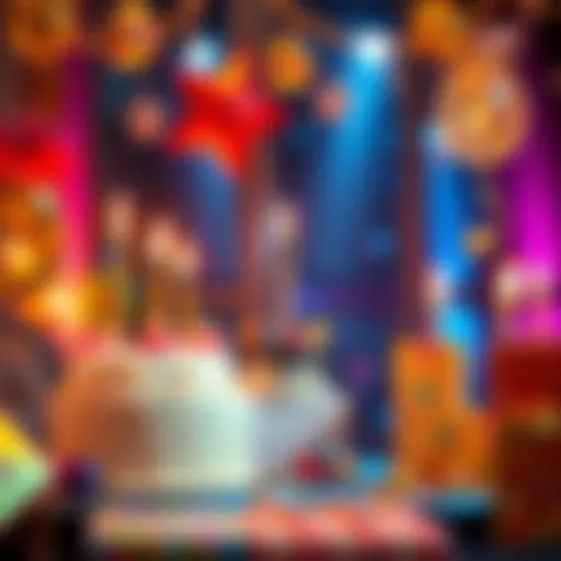 A festive scene with birthday cake and gold-themed decorations, highlighting the birthday bonus for Gold-tier players.