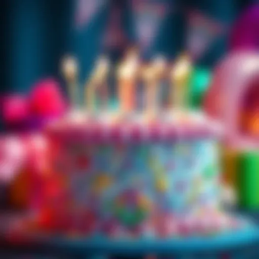 A colorful birthday cake with candles, symbolizing a birthday celebration related to a bonus at Stake