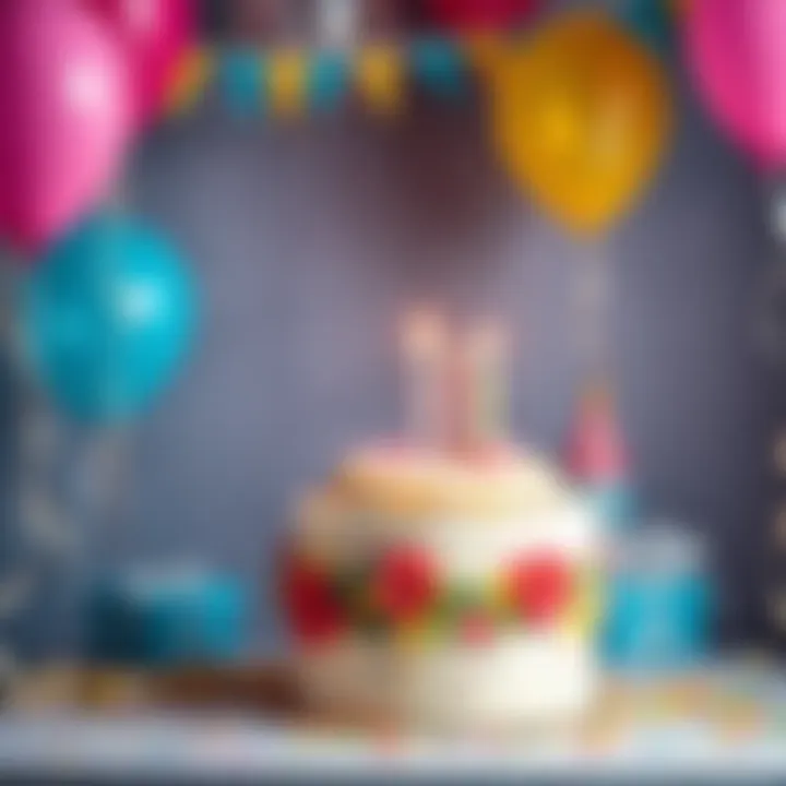 A festive image featuring balloons and a cake, symbolizing a birthday celebration with a focus on bonuses and rewards.