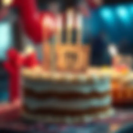 A birthday cake with a small cash amount of 7.11 CAD displayed on top, showing a disappointed expression.