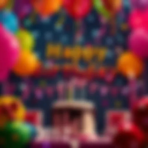 A colorful birthday celebration scene with balloons and a cake, highlighting bonus offers for Stake users.